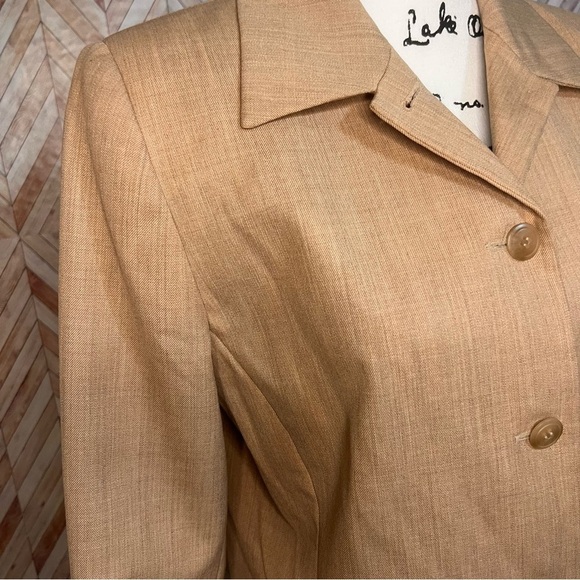 Pendleton 100% Wool Long Button Tan Suit Women Jacket Size 10 and Pants Size 12 - Picture 9 of 15
